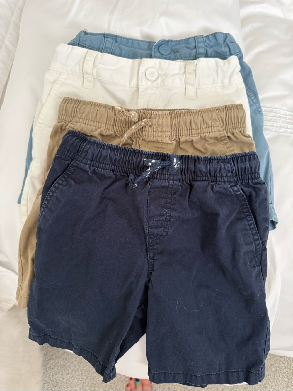 Cat & Jack Boys Cotton Elastic-Waist Shorts - Navy, Khaki, White, Blue